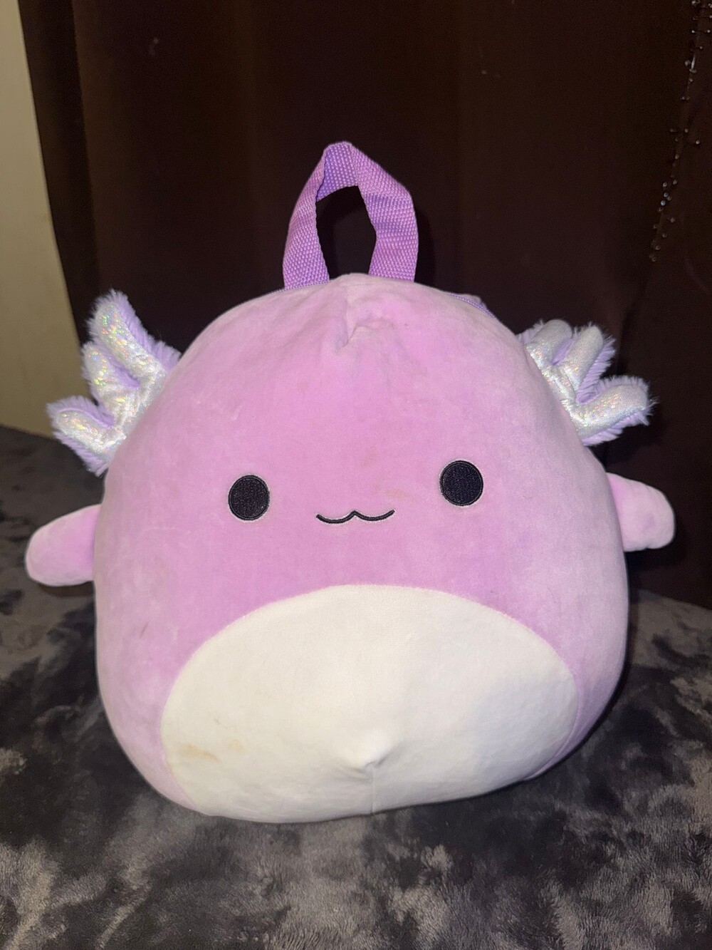 Squishmallows Monica the Axolotyl Plush Backpack Purple